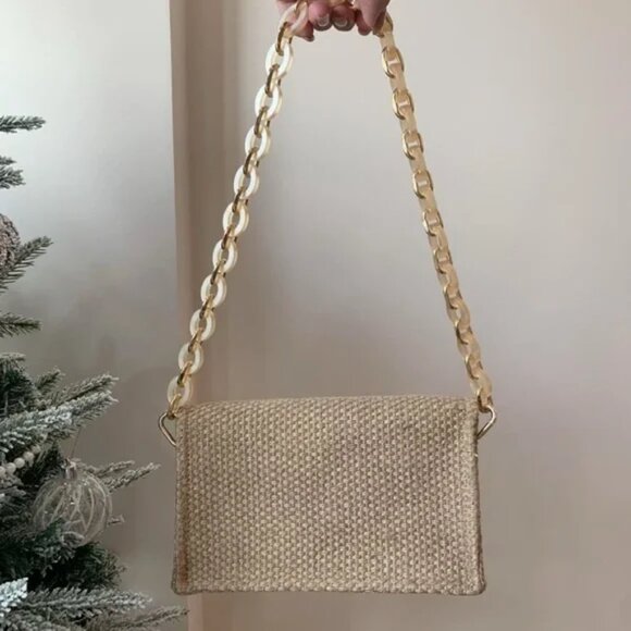 Dior Raffia Straw Bag Acrylic shoulder strap - Picture 7 of 16